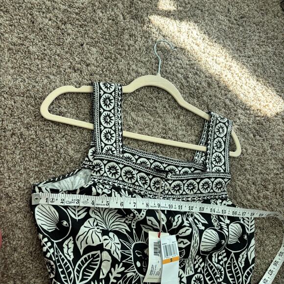 NWT Johnny Was Luciana Tank Dress Black White Sun Moon S Boho Resort Linen - Picture 5 of 16